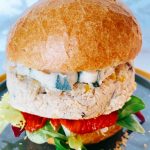 vegan witte bonenburger met paprika