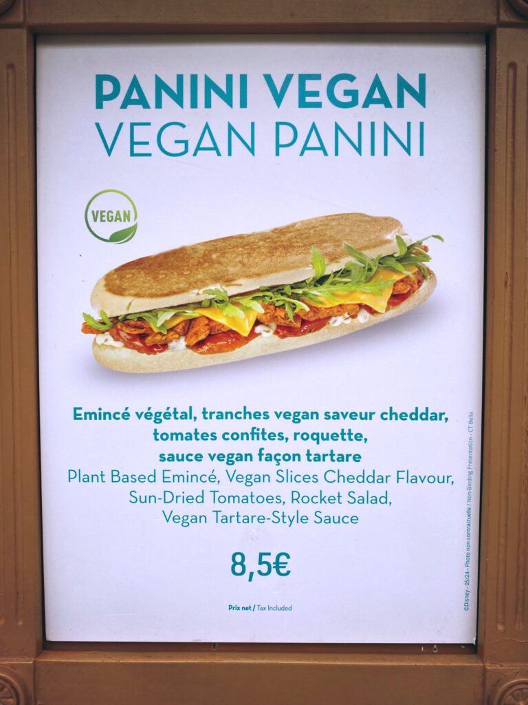vegan panini Disneyland Parijs